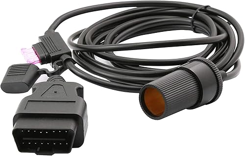 3M/9.8ft OBD2 a encendedor de cigarrillos hembra conector OBD macho a hembra enchufe cable de alimentación de coche con fusible 3A