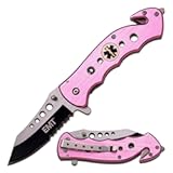 TAC Force TF-498 Series Spring Assist Folding Knife, Half-Serrated Blade, 4.5-Inch Closed
