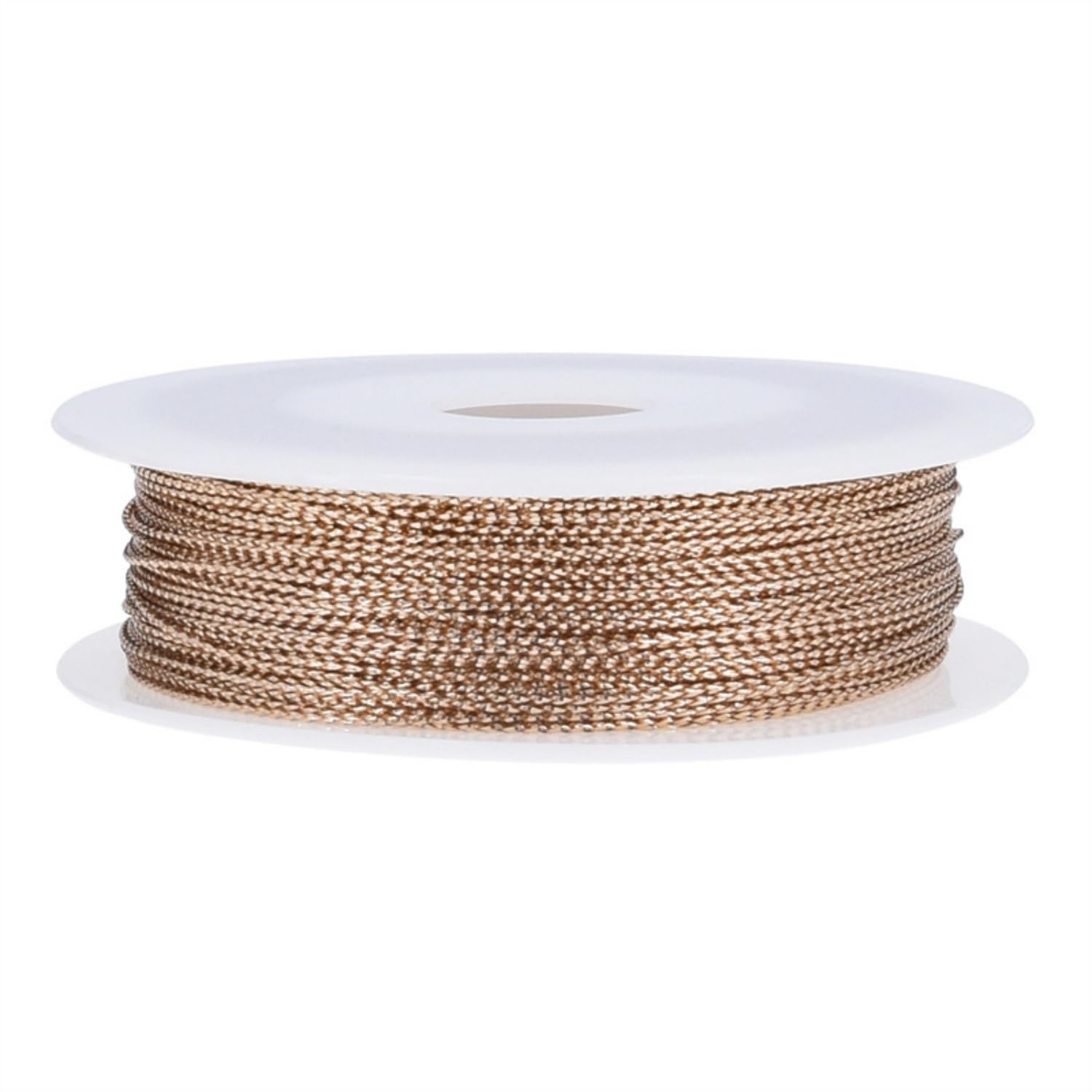 100m/Roll 1mm Tinsel String Craft Making Ribbon Non Stretch Jewelry Making Wrap Ribbon Metallic Ribbon Packaging Rope Decorative Metallic Glitter String for DIY Crafting, Christmas Decor (Champagne)