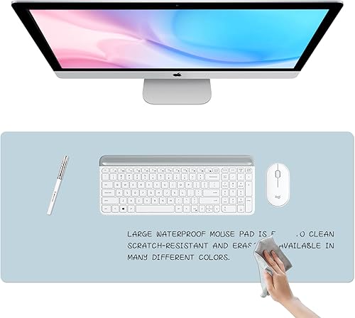 Tapete de escritorio de borrado en seco, almohadilla de escritorio impermeable, pizarra blanca borrable para hacer planes, protector de escritorio