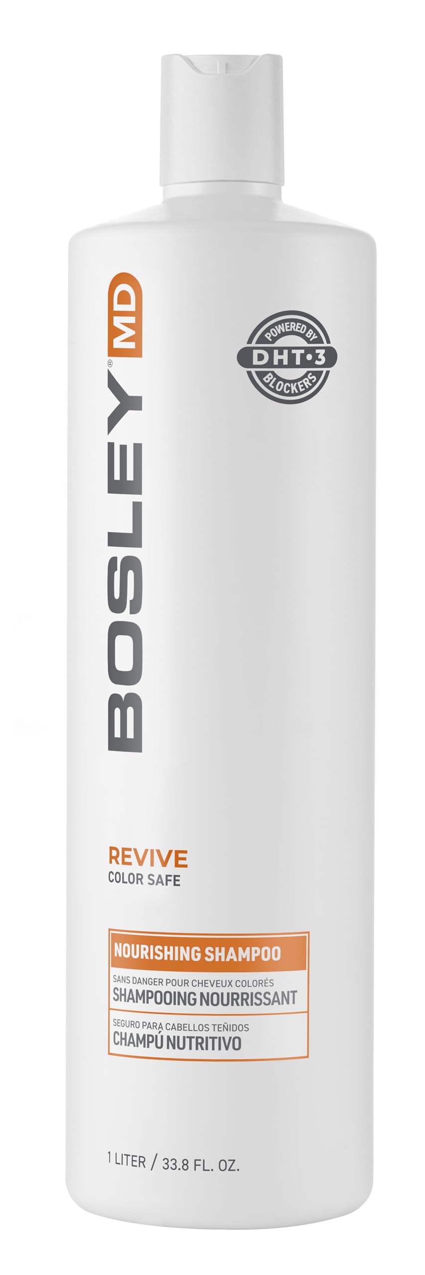 BosRevive Nourishing Shampoo for Thinning Hair (Color Safe) – DHT Blocker, Sulfate-Free, Vegan Formula with Biotin, Saw Palmetto & Rosemary – Strengthens & Volumizes – 33.8 Fl Oz