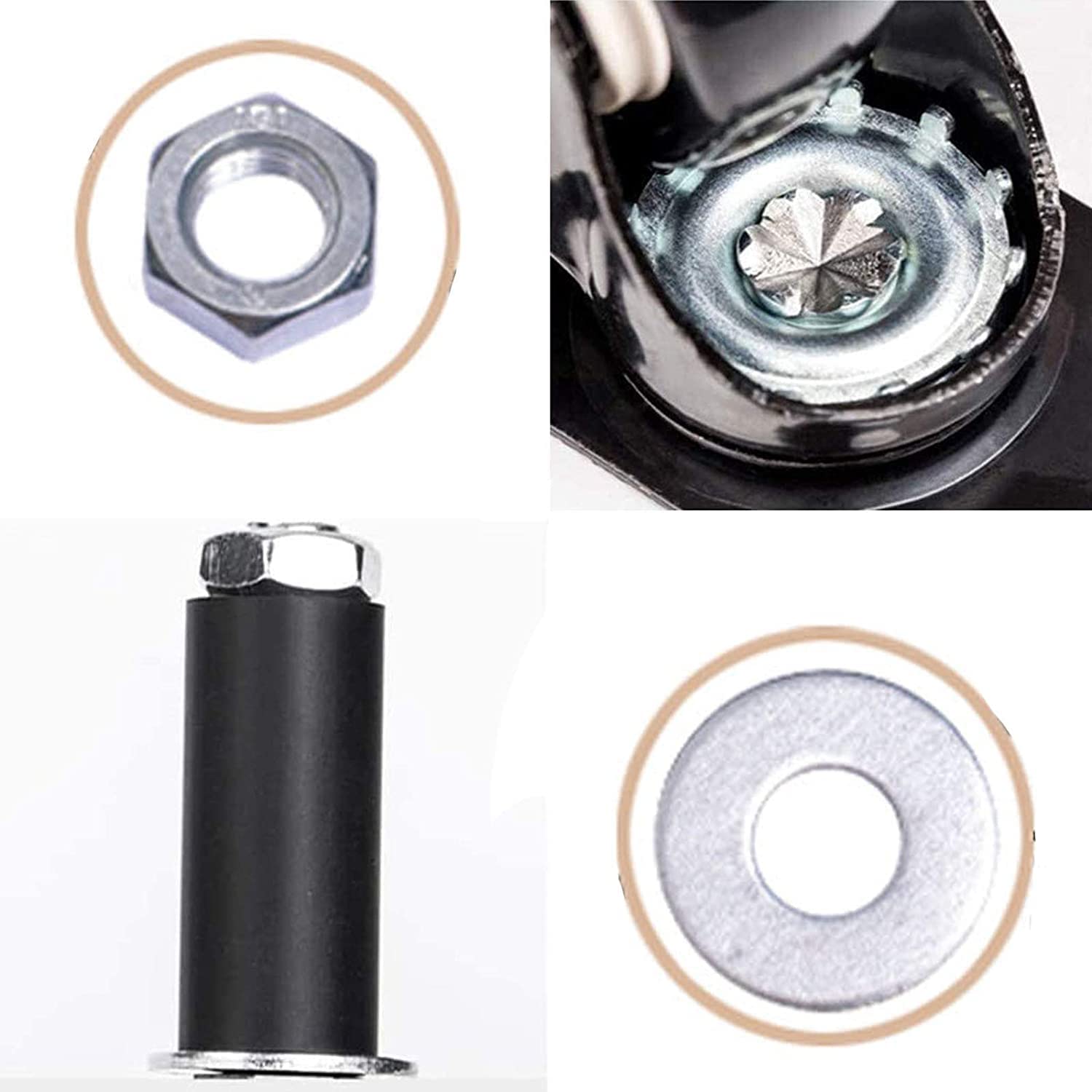 TEmkin Ruote girevoli Ruote girevoli con Tubo Tondo, Ruote con Stelo per carichi Pesanti Ruote con Freno (100 mm/4 Pollici 23 mm)