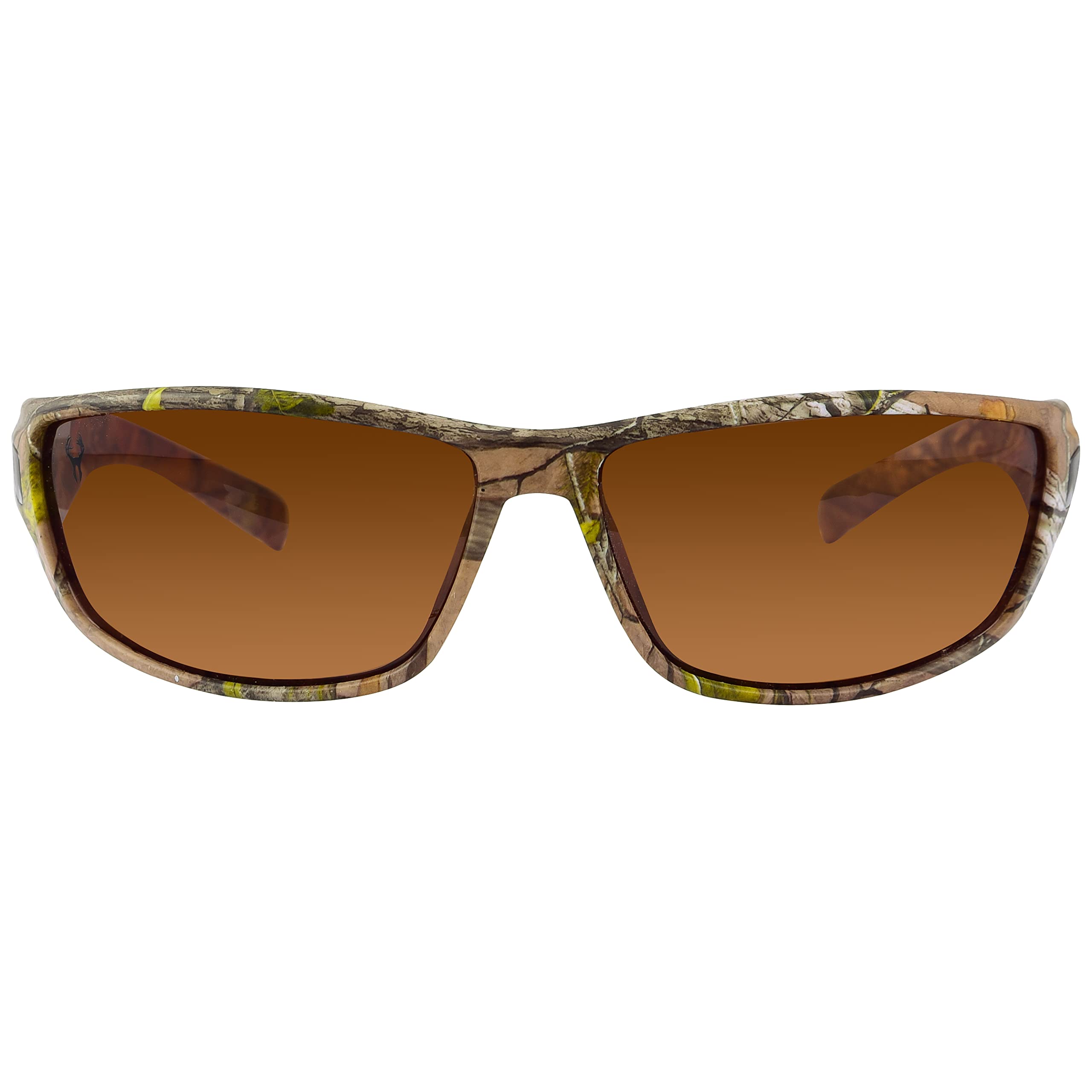 Hornz Gafas de sol polarizadas de camuflaje marrón bosque para hombres – WhiteTail – Bolsa de microfibra a juego libre, Camuflaje Bosque café, Medium