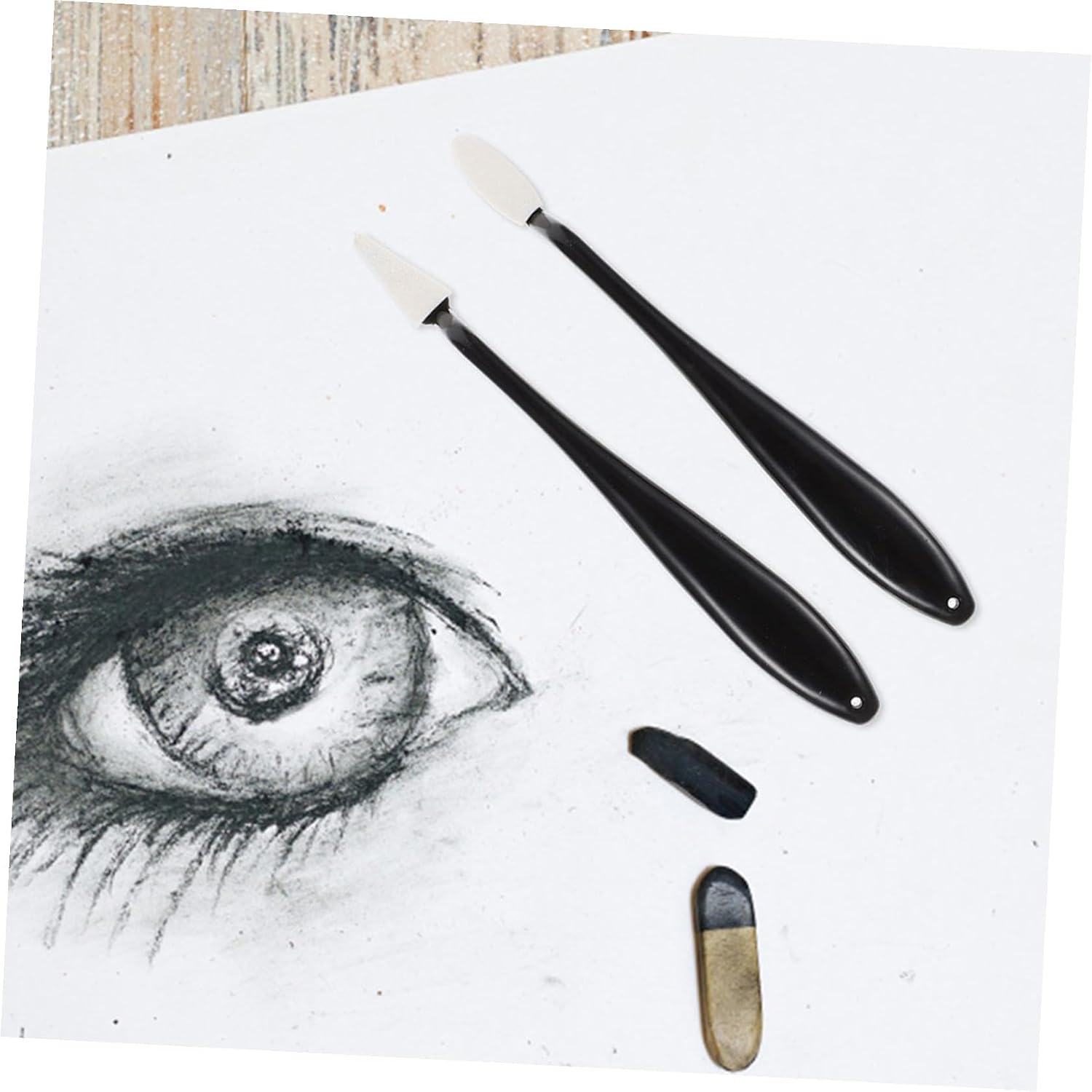 Sketch Sponge Wiper Art with Sponge Eraser and Blending Tools for Drawing Handle and Removable Pads Compact Sketching Kit for Beginners and Artists Versatile Drawing Clean Tools