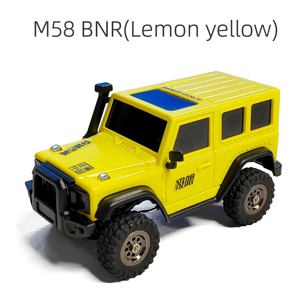 LDARC Mini RC Crawler in scala 1:43 RTR RC Rock Truck 4x4 2,4 GHz Modello di auto telecomandata per hobby RC Buggy, con carrozzeria sostituibile fai da te (giallo)
