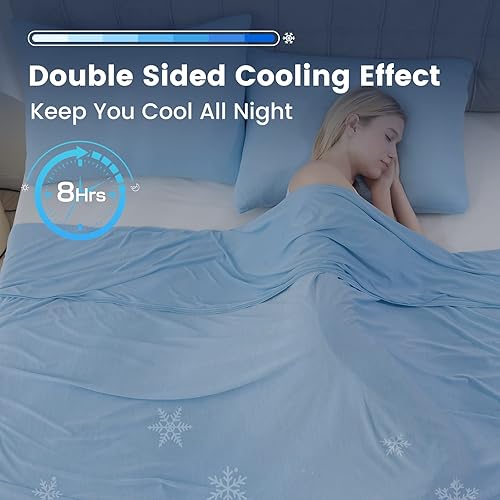 Miniatura 2 de Syalife Manta refrescante para durmientes acalorados, absorbe el calor para mantener el cuerpo fresco para sudores nocturnos, revolucionaria fibra
