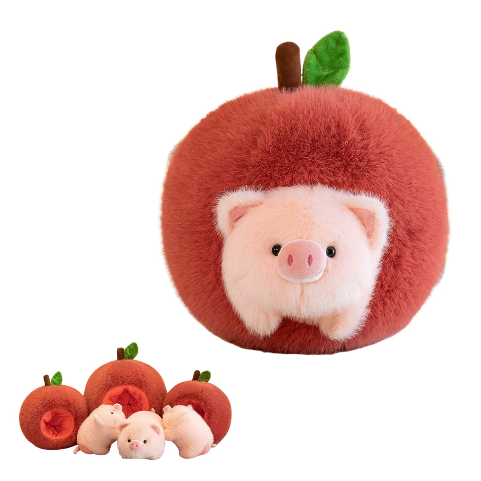 Amazon.co.jp: 豚 ぬいぐるみ かわいい りんご 動物 癒し 小さい