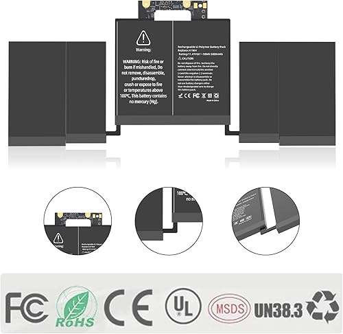 Miniatura 5 de Batería de repuesto para laptop A1964 para MacBook Pro de 13 pulgadas A1989 (mediados de 2018 2019) A2251 (versión 2020) EMC 3214 3358 3348 BTOCTO