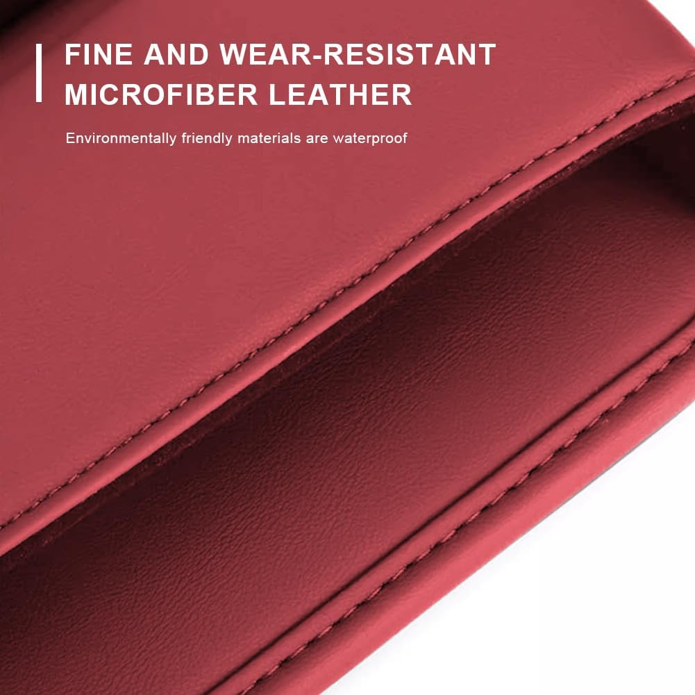 Voertuig Gemonteerde Gap Lekvrije Vulstrip voor BMW X1 F48 F49 2016-2023,Drop Stop Multifunctioneel Een Paar Autostoel Gap Vuller Organizer Auto Interieur Accessoires,A-Red