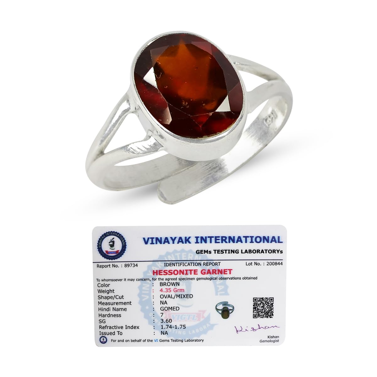 Reiki Crystal Products Natural Certified Hessonite Gomed Gemstone Ring Original Sterling Silver 925 Adjustable Ring - Gomed 6 ct (B0CWGPHXKF) Amazon Price History, Amazon Price Tracker