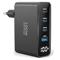 TOPADRE Caricatore USB C da 100 W, USB C da 100 W, con display digitale (nero)