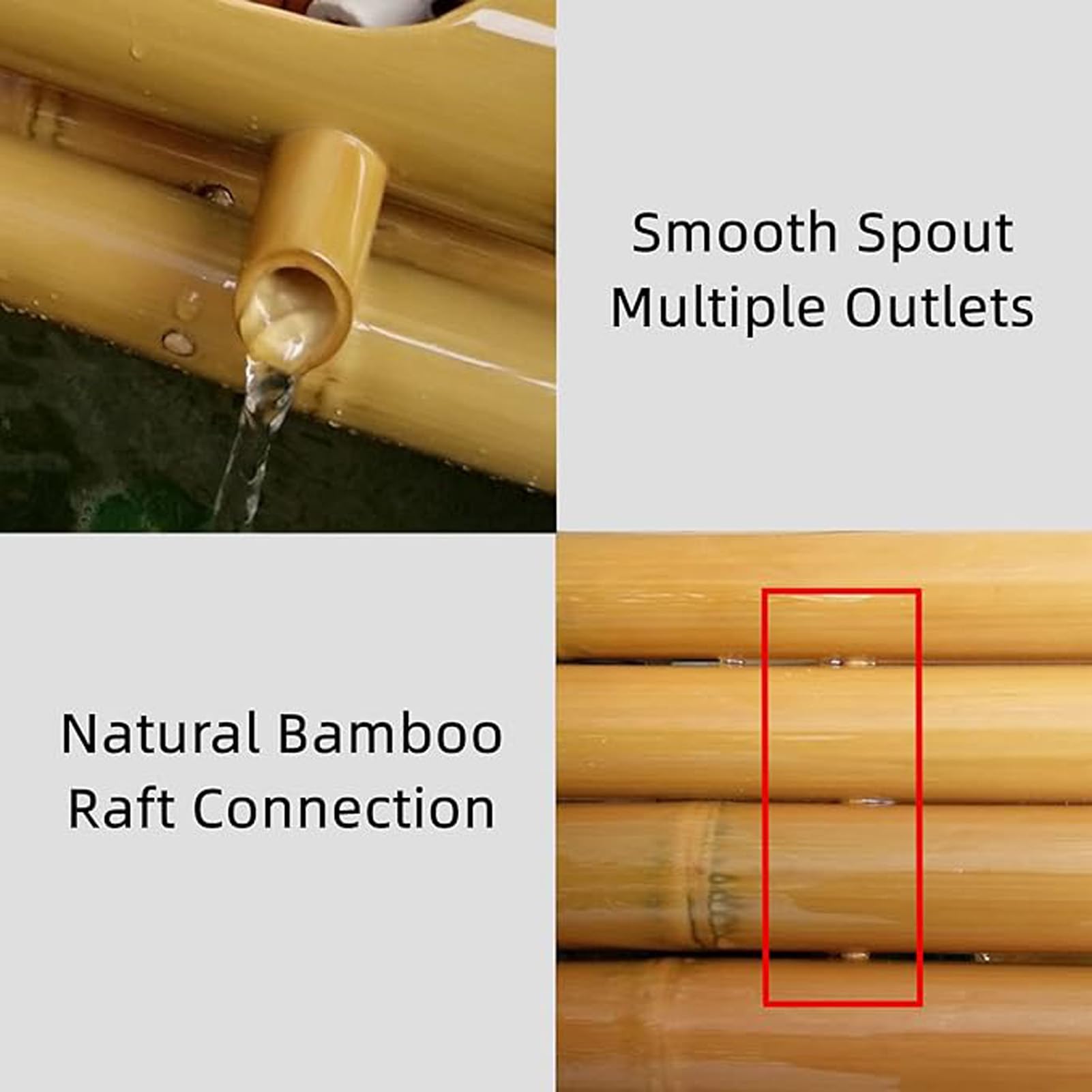 Fuente de Agua de bambú Hecha a Mano, Elemento Decorativo Independiente para jardín Zen con diseño, decoración acuática Natural para Exteriores, para césped, Patio Trasero, terraza