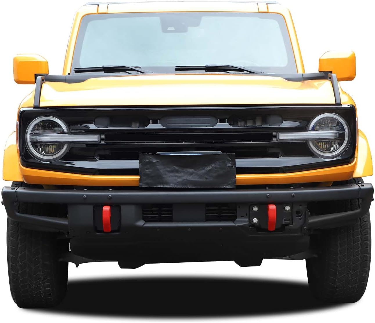 Linskip for Modular Steel Bumper Tow Hook Covers Fit for 2021-2026 Ford Bronco Accessories, Tow Hook Rubber Sleeve Protectors for Bronco Raptor Accessories(Red)