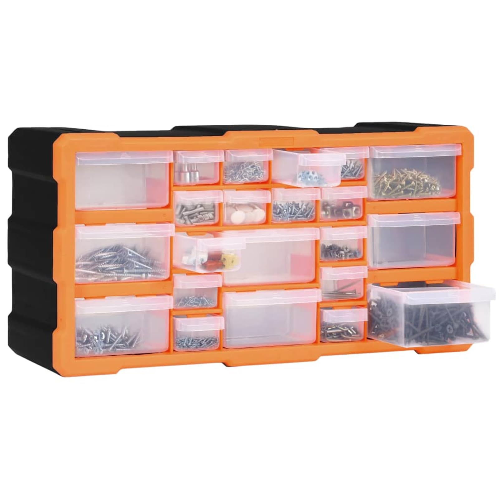 Gecheer Organizador de Herramientas de 22 Cajones - PP, 49 x 16 x 25,5 cm, Naranja y Negro, No Requiere Montaje Modelo YHSLRZJ-147583ES