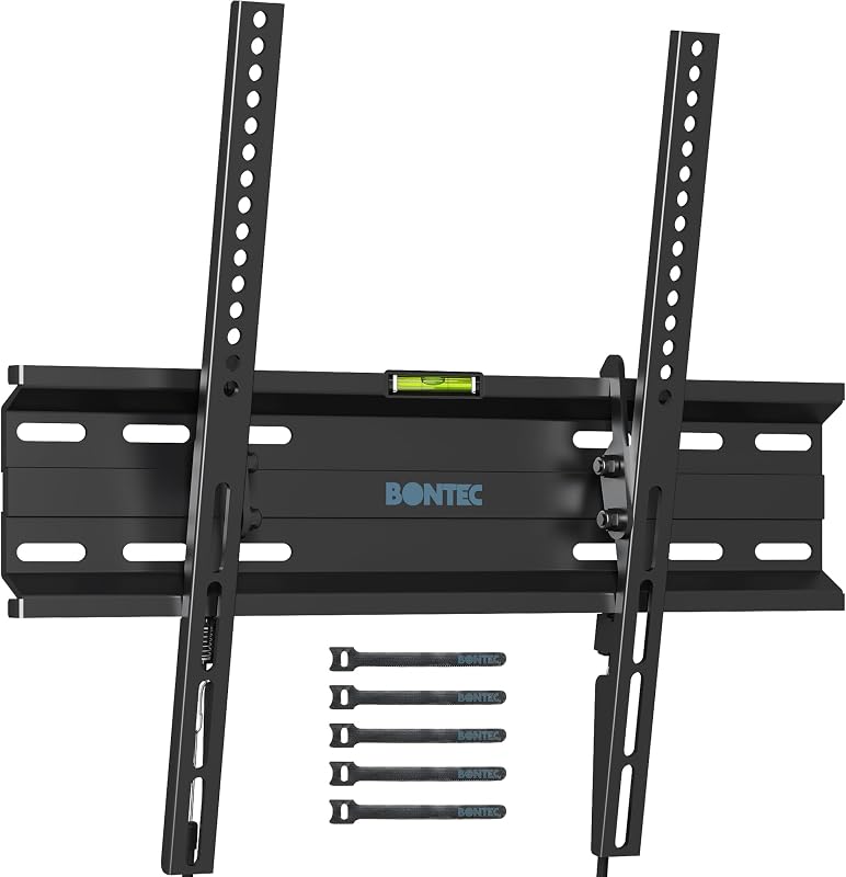 BONTEC Dönthető TV Fali Tartó 23-55 Hüvelykes LCD/LED/Plazma Televíziókhoz, Lapos és Ívelt Képernyőkhöz, 45 kg Teherbírással, VESA 400x400