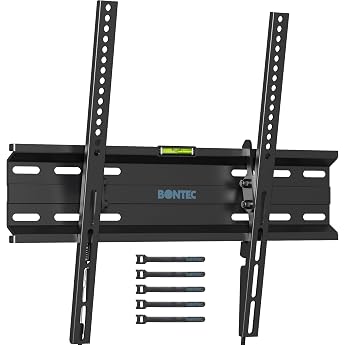 BONTEC TV Wall Mount Tilting TV Bracket Ultraslim Universal for 23-55 Inch LCD/LED/Plasma Televisions Flat and Curved up to 45 kg Max. VESA 400 x 400
