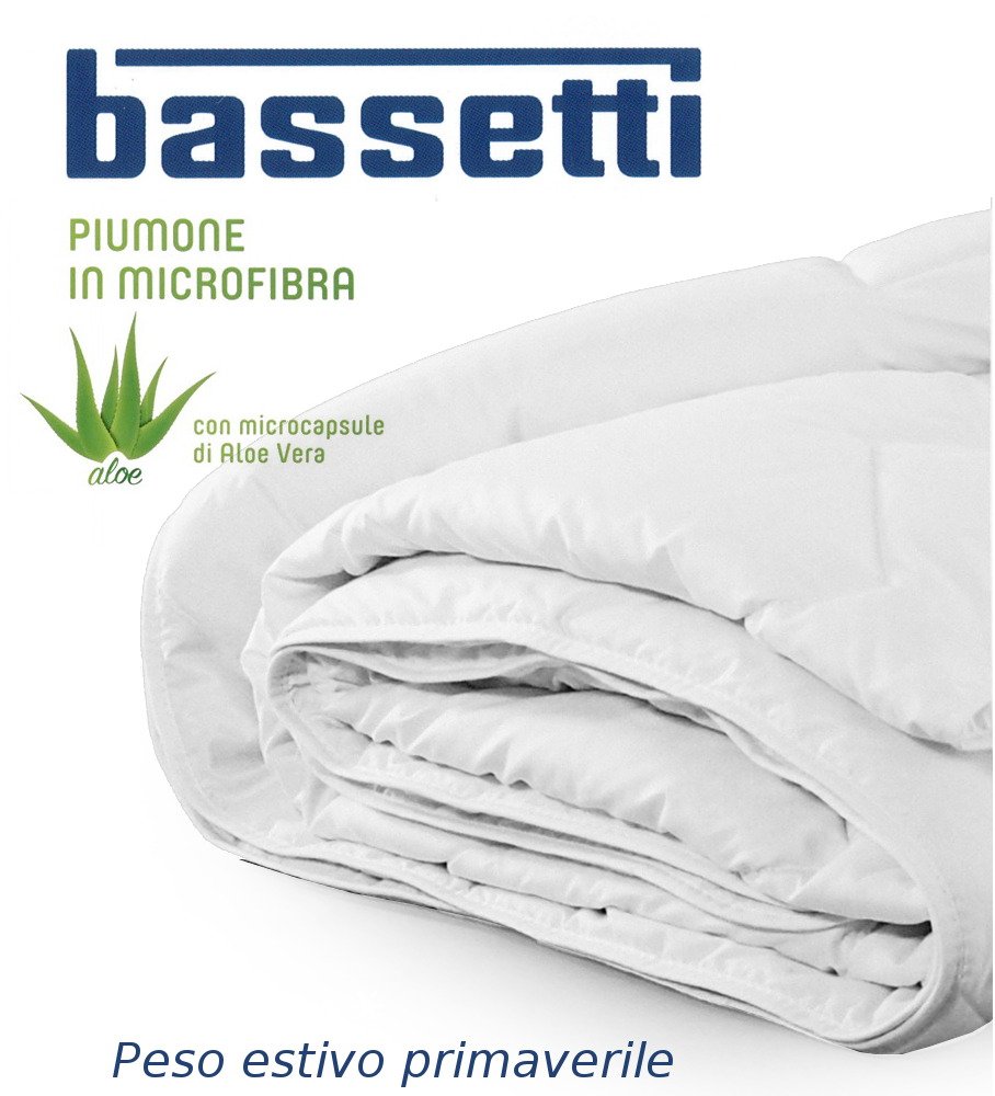 Bassetti Piumino leggero microfibra PIAZZA E MEZZA con trattamento ALOE VERA 200 * 200 adatto alle stagioni primaverili e stive