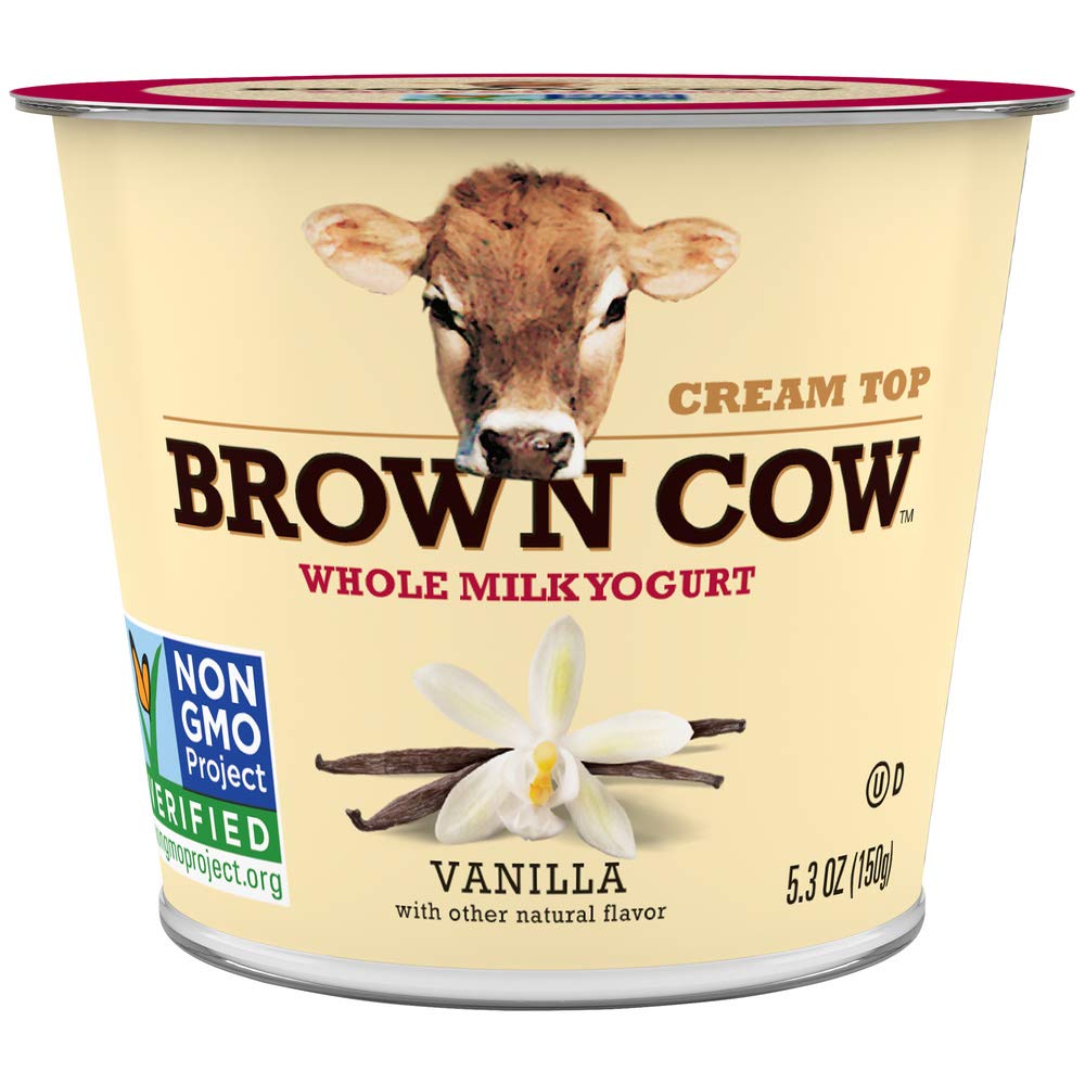 Brown Cow Cream Top Vanilla Whole Milk Yogurt, 5.3 oz. Cup - Creamy, Delicious Yogurt