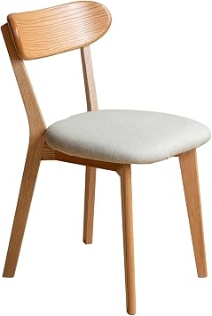 Dining Chair Wooden FAS Grade Oak Natural Wood Made in North America 100% Dirt-Free Wood Chair Wooden Living Room Chair Simple and Natural 47.5 * 55.5 * 78cm