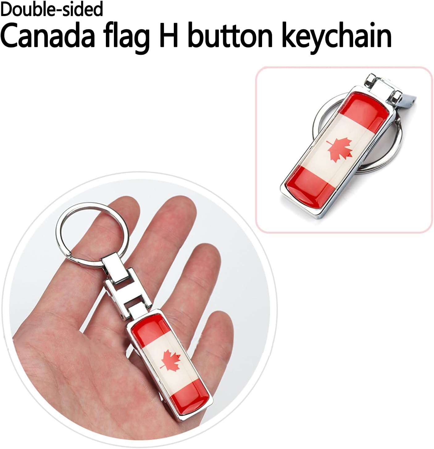 2Pcs Flag Design Car Keychain Color Stripe Chrome Badge Keychains Ring and 1Pcs Embossed 3D Metal image 3