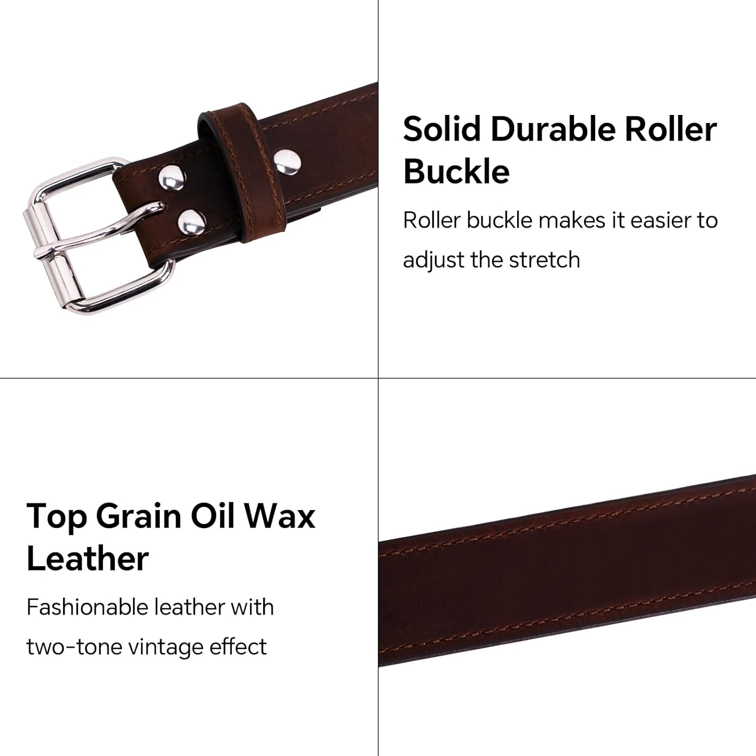 Concealed Carry CCW Leather Gun Belt | Top Grain Leather Belt for Gun Carry | Mens Heavy Duty EDC Belt 1 1/2-Inch - Image 5