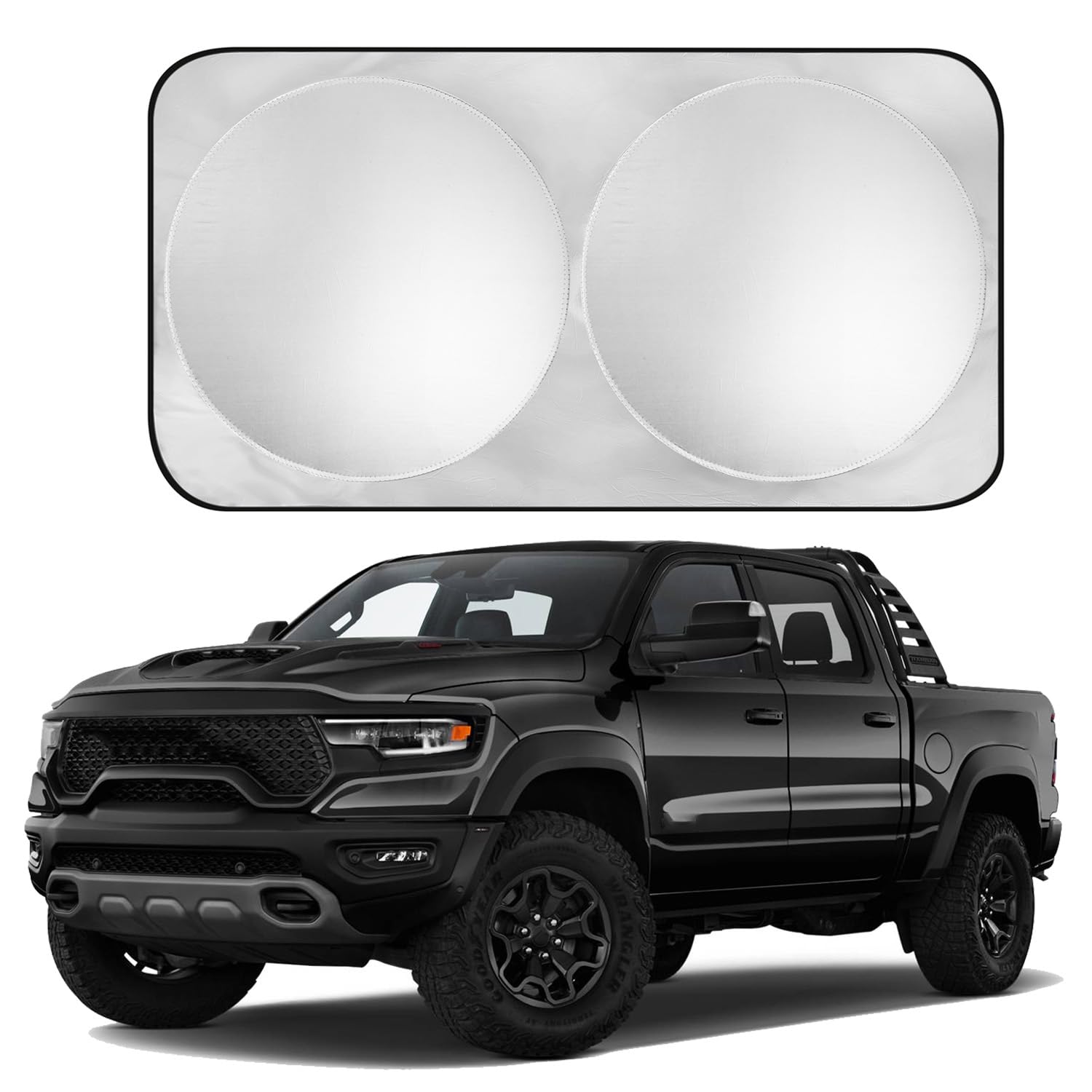 SZYUCHEN Car Windshield Sun Shade Sunshade Compatible with Dodge Ram 1500 2500 3500 2Dr RegularCab 4Dr QuadCab 2026 2025 2024 2023-2011 Accessories, Car Front Window Sun Shield