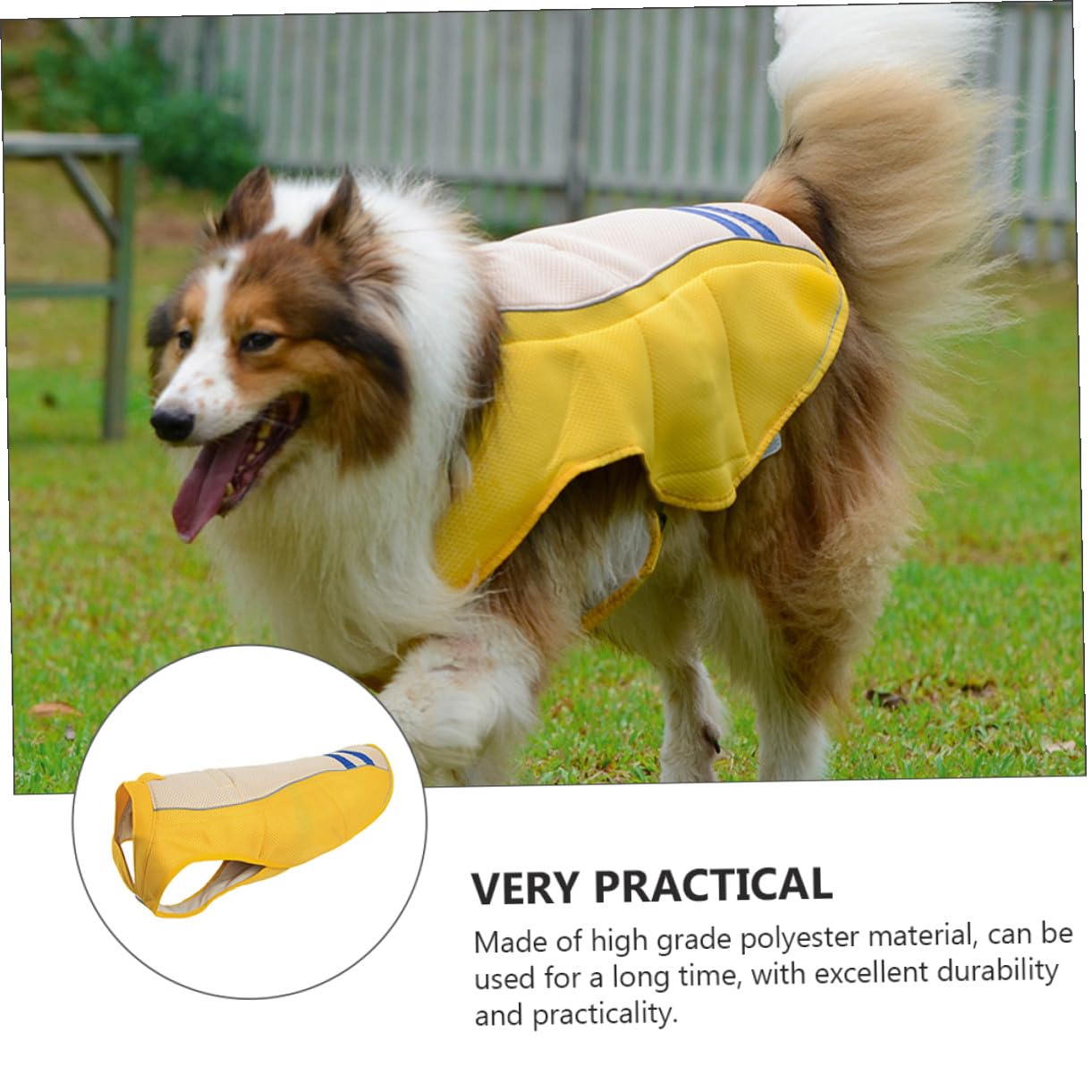 Gilet Rafraîchissant et Prévenant Le Coup de Chaleur pour Chien Jaune en Polyester Confortable et Fêtes du Weekend pour Parades D'été