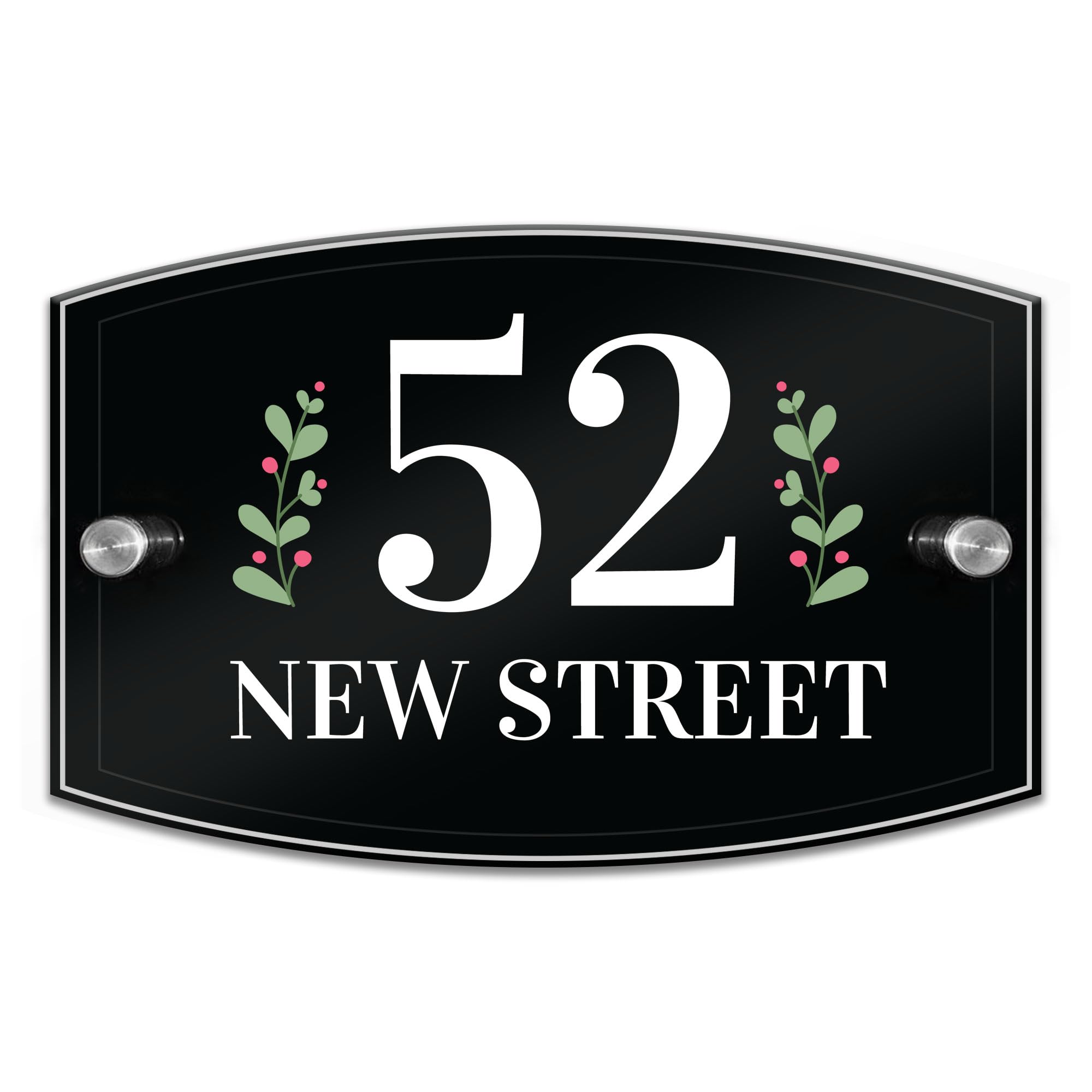 Red Ocean Personalised Contemporary Modern Door House Sign, Acrylic & Aluminium Door Sign, Door Sign Numbers 1-999, Modern Property Number Address Street Door Plaques