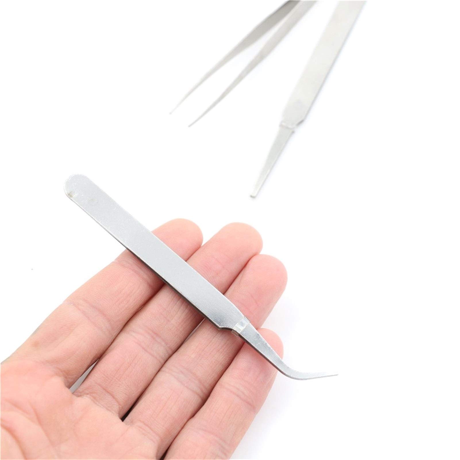 pinzette, Pinzette for Realizzazione Lunghe, di Precisione Elettroniche in Acciaio Inossidabile 3 Pezzi