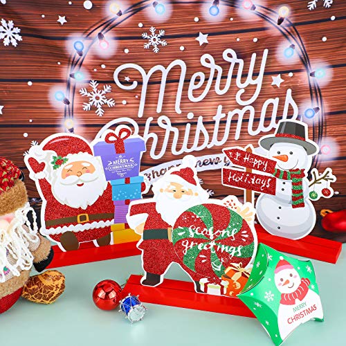 ADXCO-6-Pack-Christmas-Decorations-for-Dinner-Party-Coffee-Table-Xmas-Gift-Santa-Snowman-Reindeer-Merry-Christmas-Happy-Holidays-Centerpiece-for-Christmas-Party