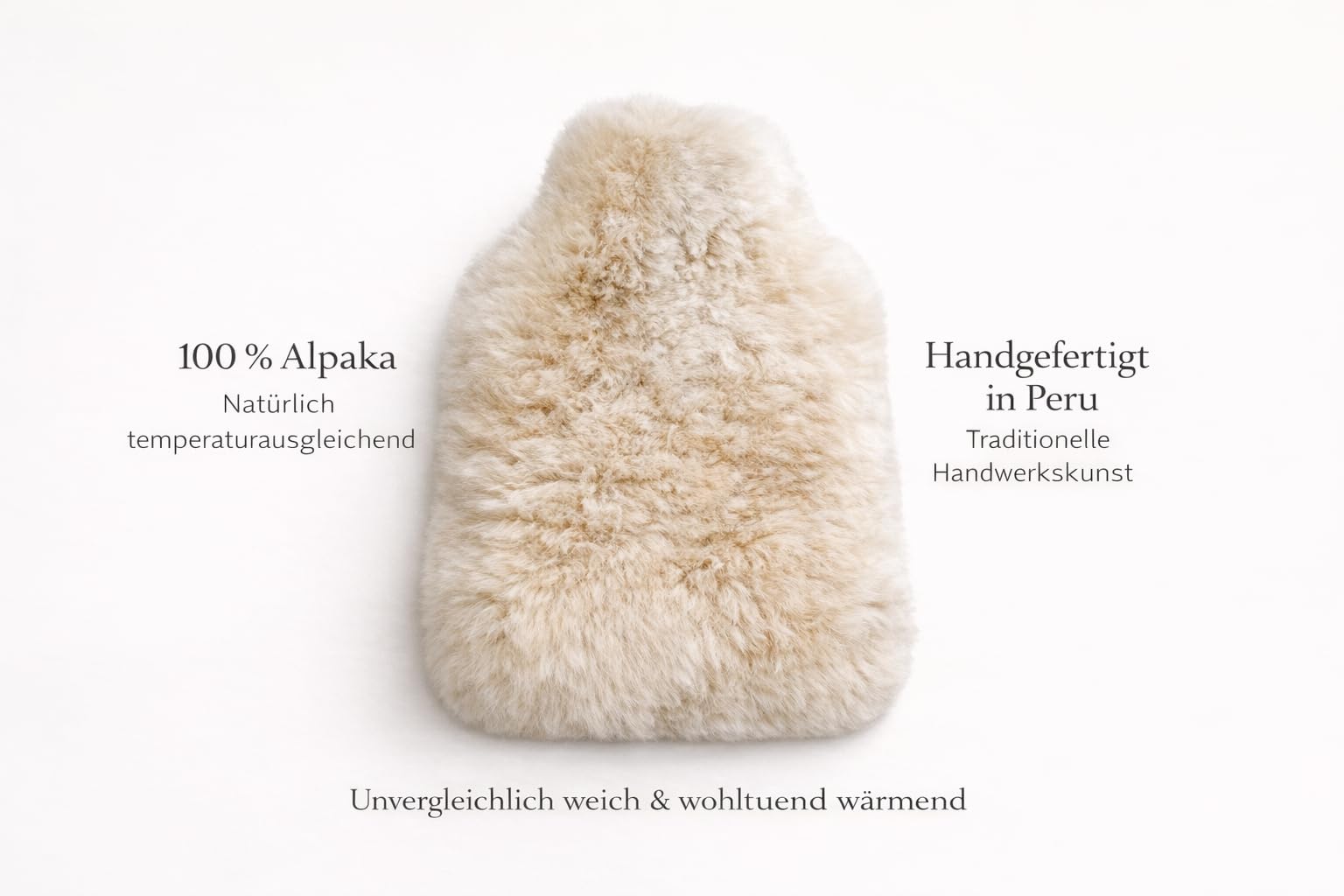 Wärmflaschenbezug aus 100% Alpakafell – besonders weich & natürlich – hochwertiger Premium Bezug für stilvolle Wohlfühlmomente