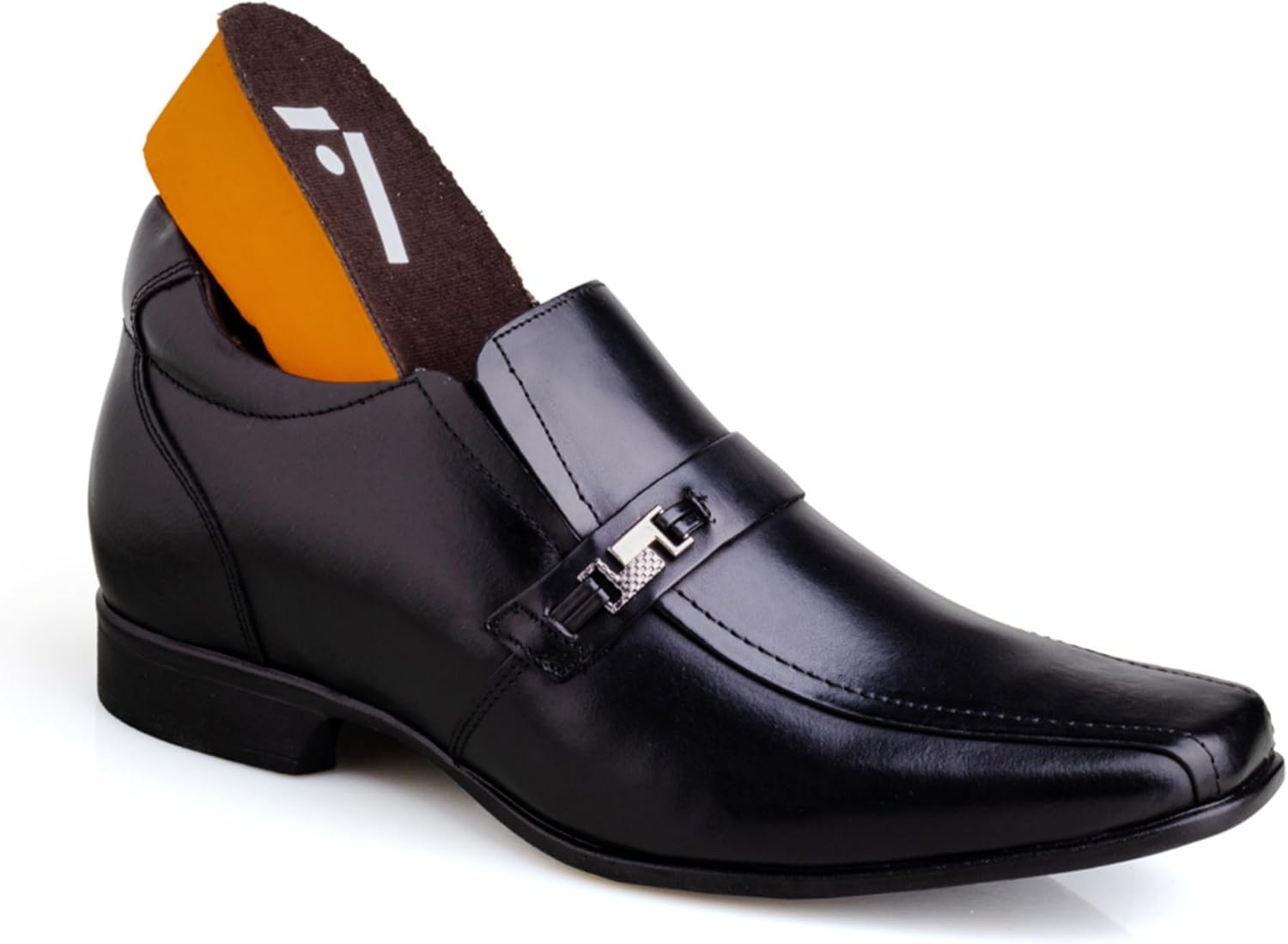 Men’s Invisible Elevator Shoes – Gain 3.15” (8 cm) Height – Genuine Leather Lacro – Sleek Black Casual Derby – Inches Taller - Image 3