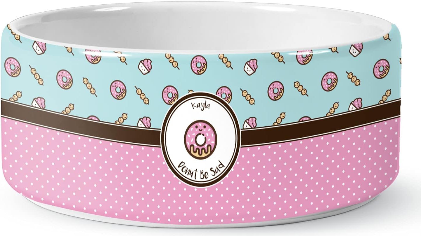 RNK Shops Personalized Donuts Ceramic Dog Bowl - Medium