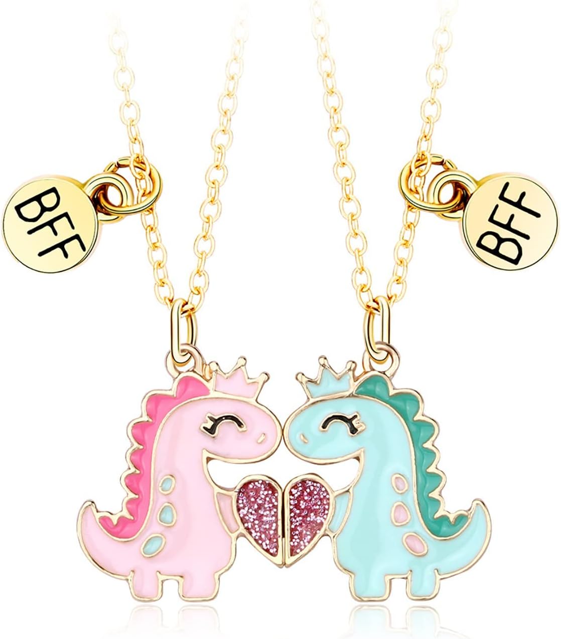 Friendship Necklace - 2pcs Matching BFF Magnetic Necklaces for Women, Girls & Kids - Birthday Gifts