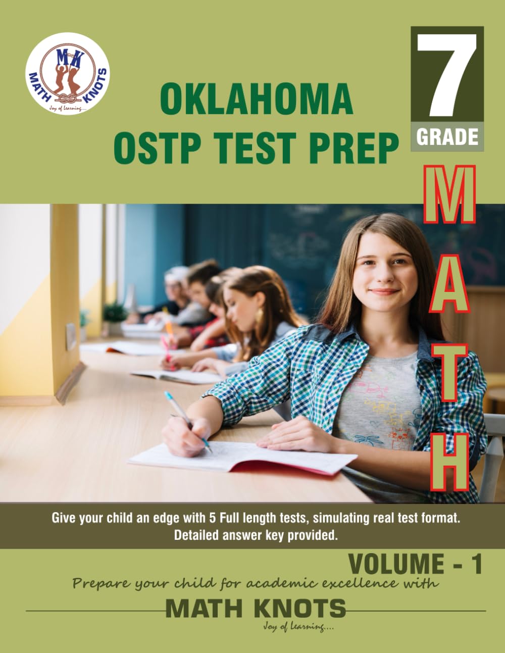 OKLAHOMA State (OSTP) , 7th Grade MATH Practice Tests ,Volume 1