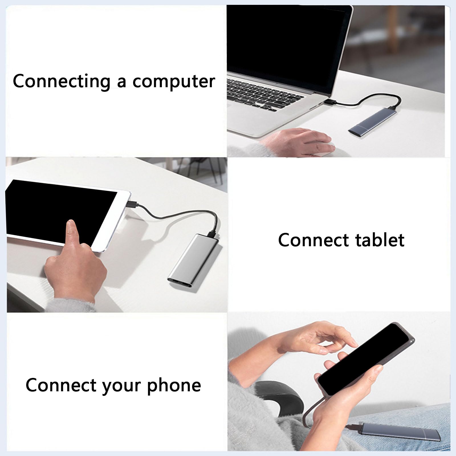 Slimly Aluminum External Solid Disk Case Compatible for NVMe Drive USB 3.1 10Gbps/5Gbps Fast Data Transmission