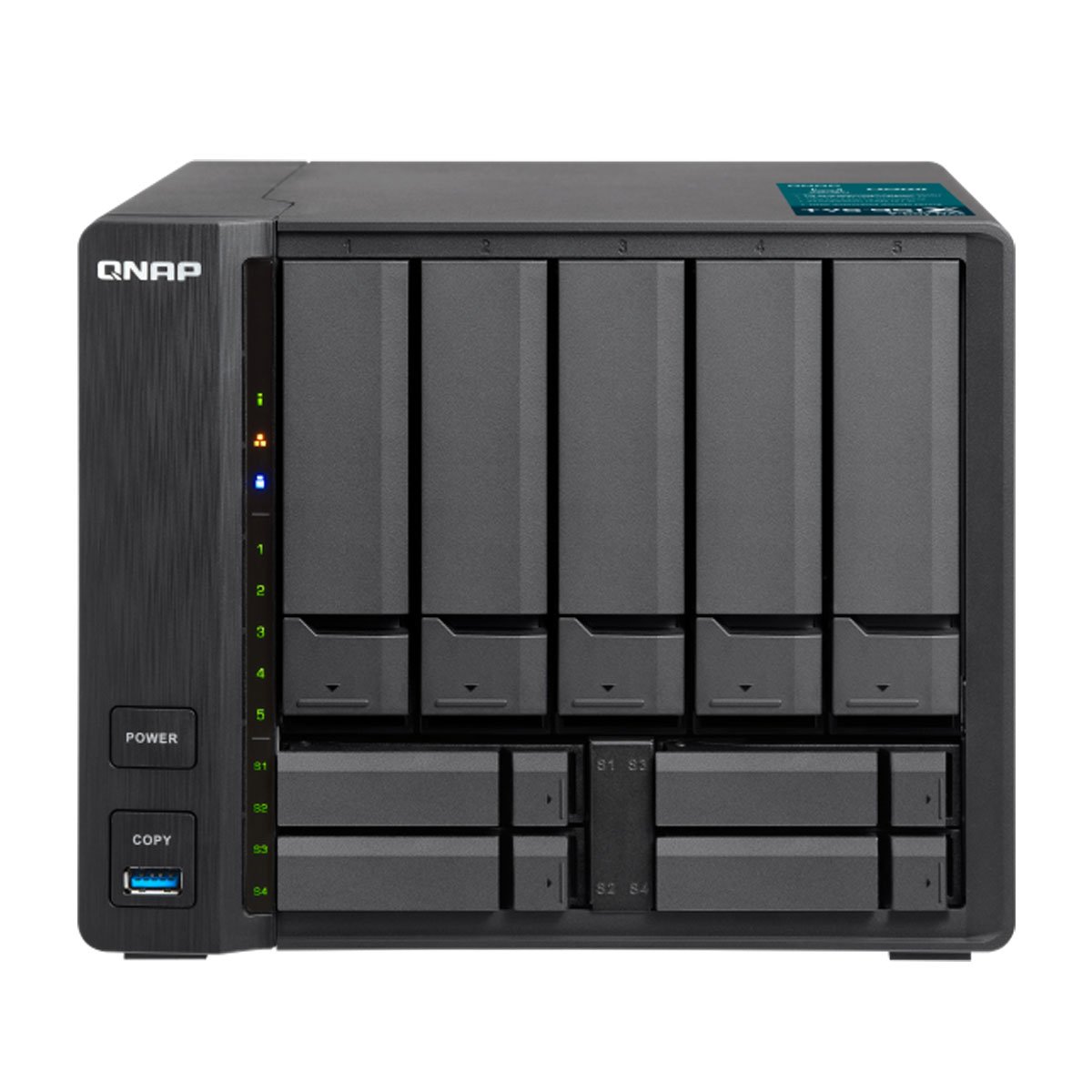 QNAP TVS-951X-8G-US NAS 5+4 Baies Intel Celeron Dual-Core 1,8 GHz, 8 Go DDR4 avec 1 x 10 GbE Nbase-T LAN, 1 x GbE LAN, 1 x HDMI