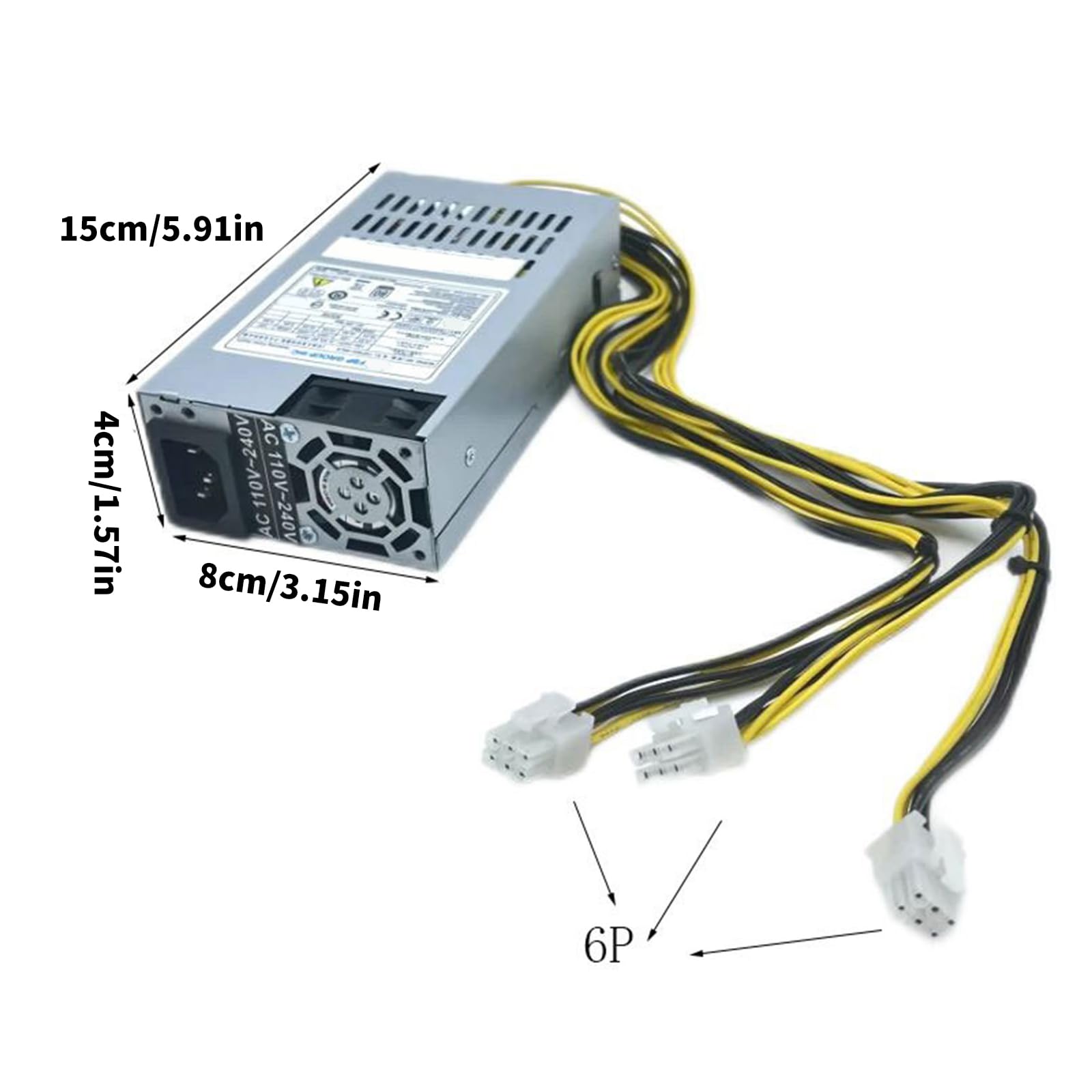 Alimentatore di rete Flexs ATXs da 250/300/400/500 W, 1U, per piccoli spazi, con cavo fisso e supporto PCIe 6 pin, alimentatore di rete per data center
