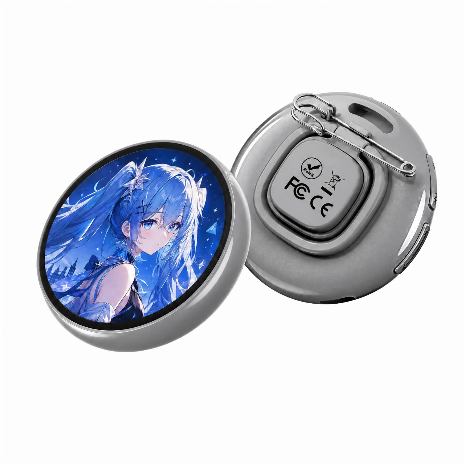 Badge-Vous pouvez alterner entre 15 images, GIF et vidéos-Accessoires électroniques d'anime Convient aux sacs périphériques-Adapté aux conventions de bandes dessinées Plusieurs couleurs de support