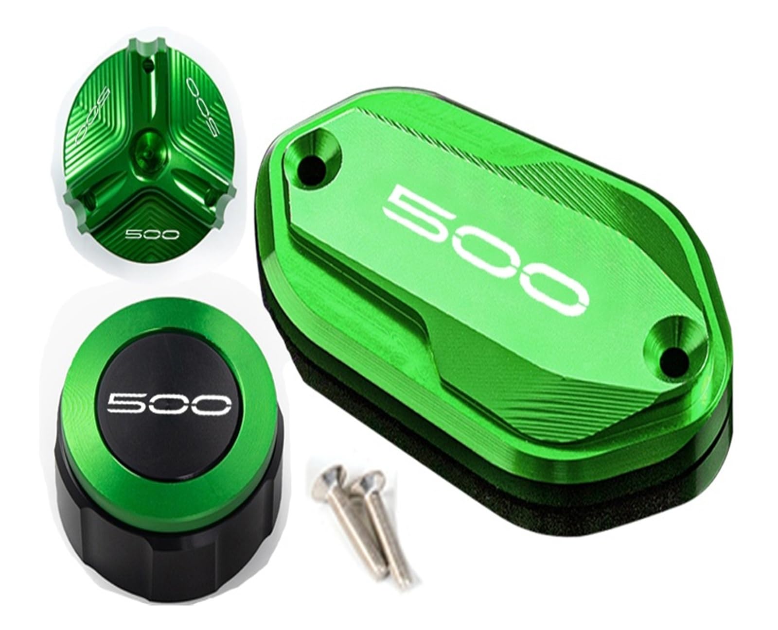 Ajuste for Ninja500 Z500 Ninja 500 Z 500 SE 2024-2026, Accesorios, Cubierta de depósito de líquido de Frenos Delantero y Trasero, Tapa de llenado de Aceite de Motor | 500 A set black