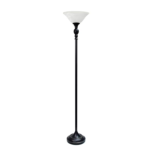 Elegant Designs LF2001-RBW 1 Light Torchiere Floor Lamp with Marbelized