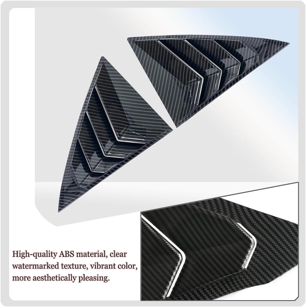 MUXEE 2Pcs Side Vent Window Louvers for 6TH Toyota Camry 2006-2011, ABS Print Sport Window Cover Decorative Covers, Exterior Trim Accessories - Carbon Fiber