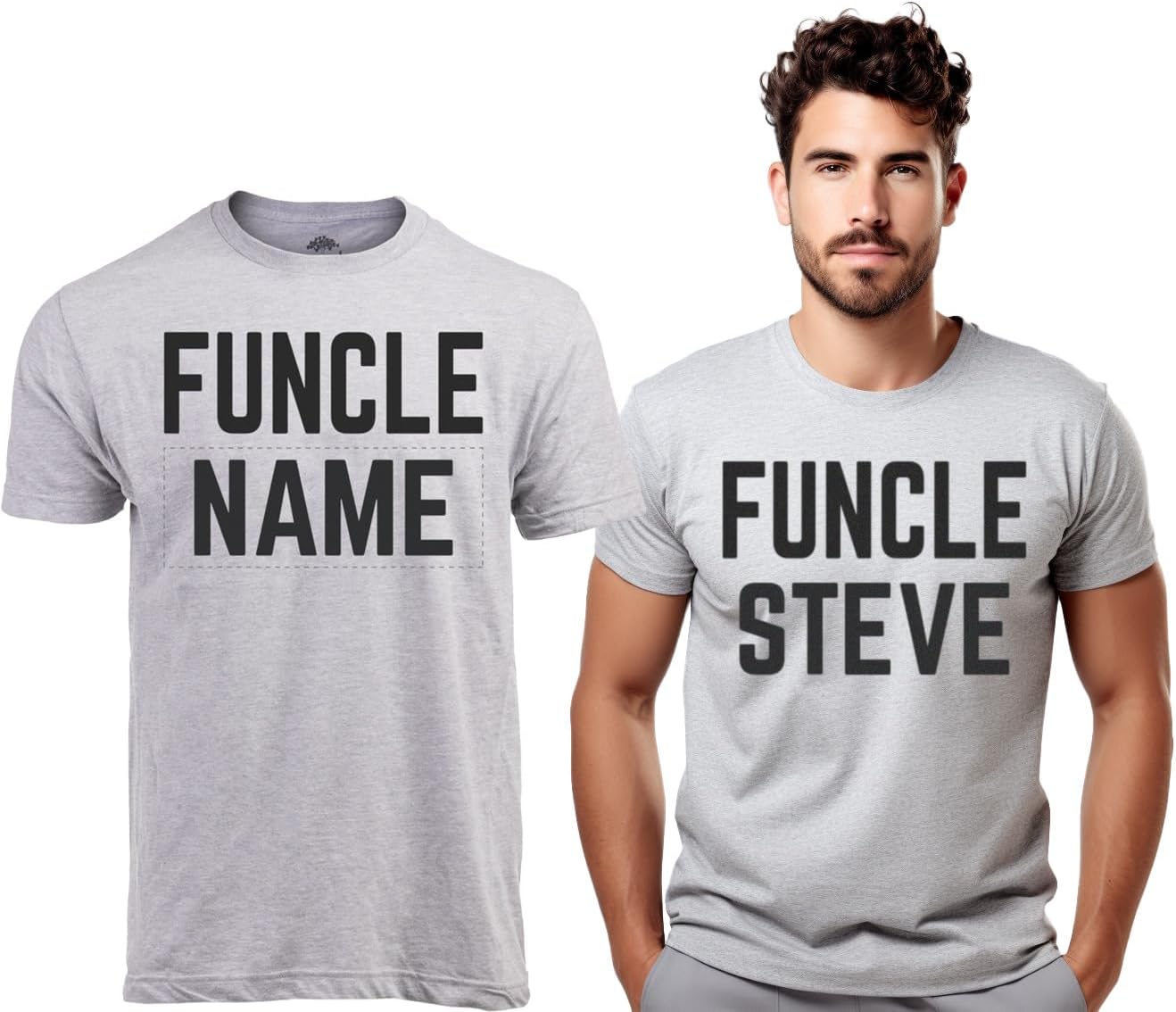 Funcle | Fun Funny Uncle New Baby Pregnancy Maternity Niece Nephew Men T-Shirt - Image 3