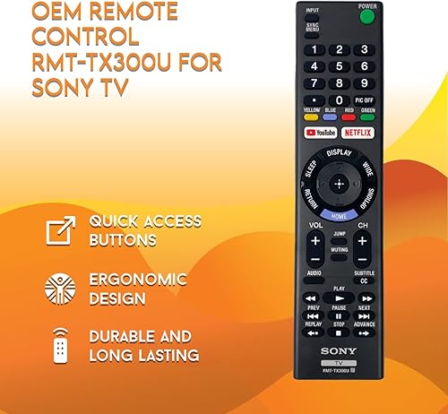 Miniatura 2 de Ceybo Mando a distancia OEM RMT-TX300U compatible con Sony Bravia XBR, modelos de TV KDL incluye atajos de Netflix y YouTube