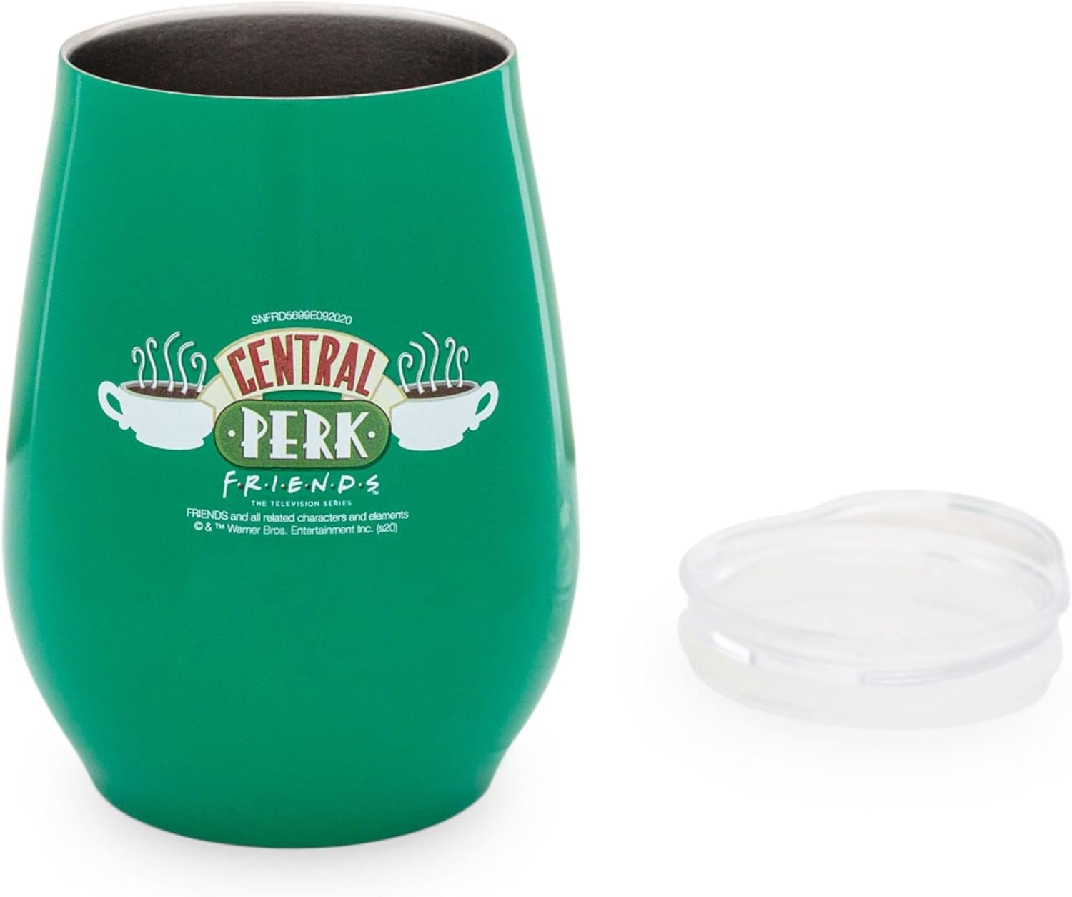 Silver Buffalo Friends Central Perk Double-Walled Stainless Steel Wine Tumbler With Spill-Resistant Lid | Holds 10 Ounces - Image 2