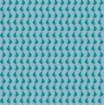 Clothworks - Bird Brain - Bird Stripe - Light Blue