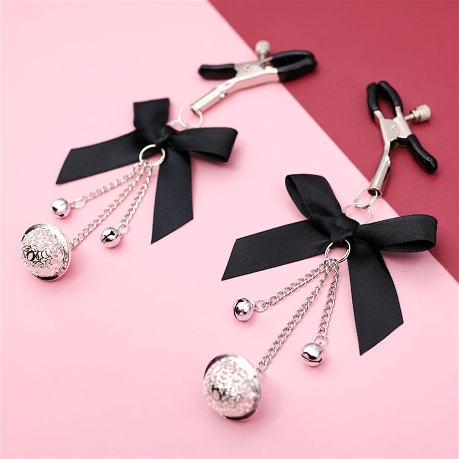 Luxury Stainless Steel Metal Anal Trainer Jewel Butt Plug SM Small Bell Adult Anal Plugs(M): A-Nipple Clip Mini