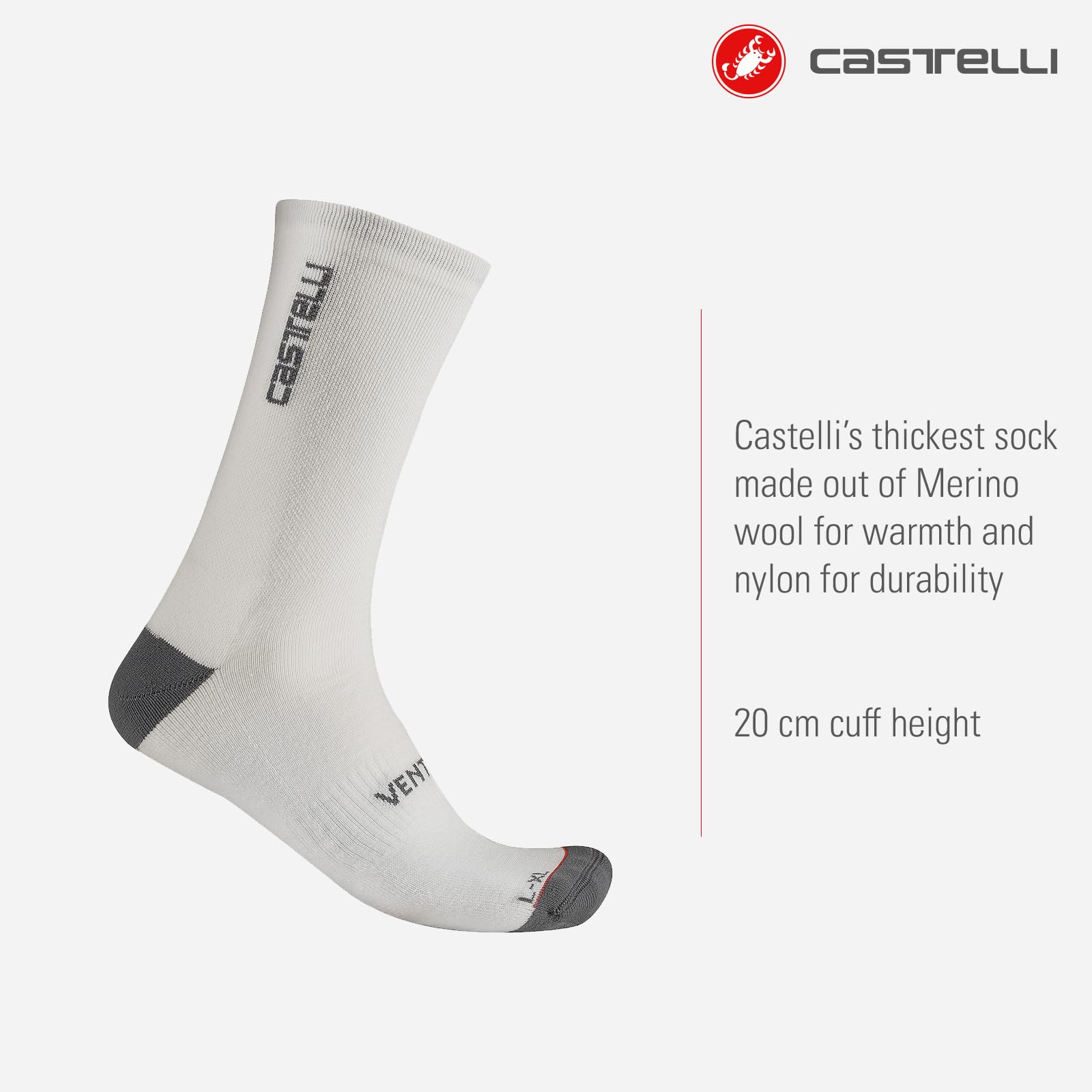 Castelli Chaussettes Venti Soft Merino Homme Cyclisme Froid