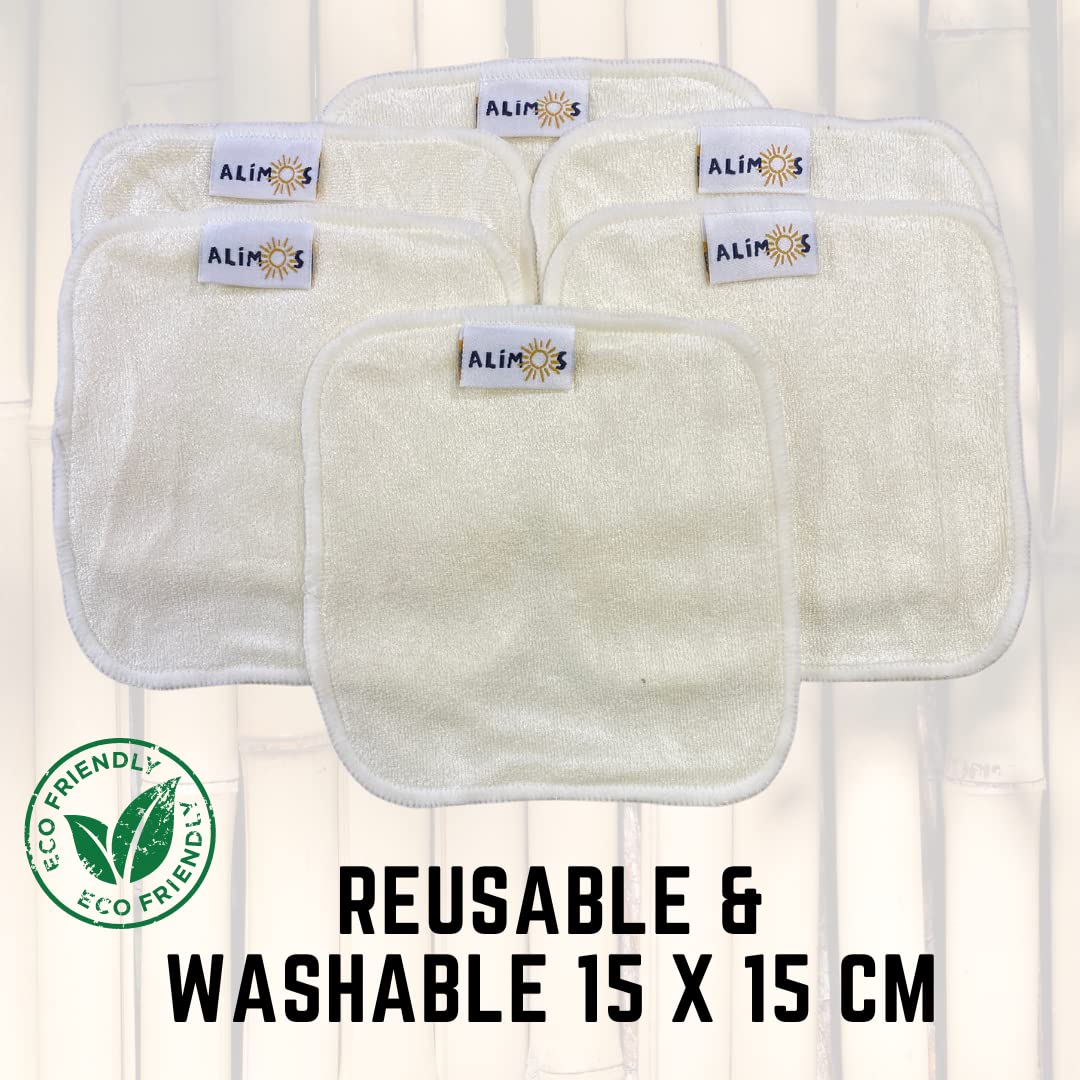 Lingettes démaquillantes en bambou réutilisables lavables 15 x 15 cm lot de 6
