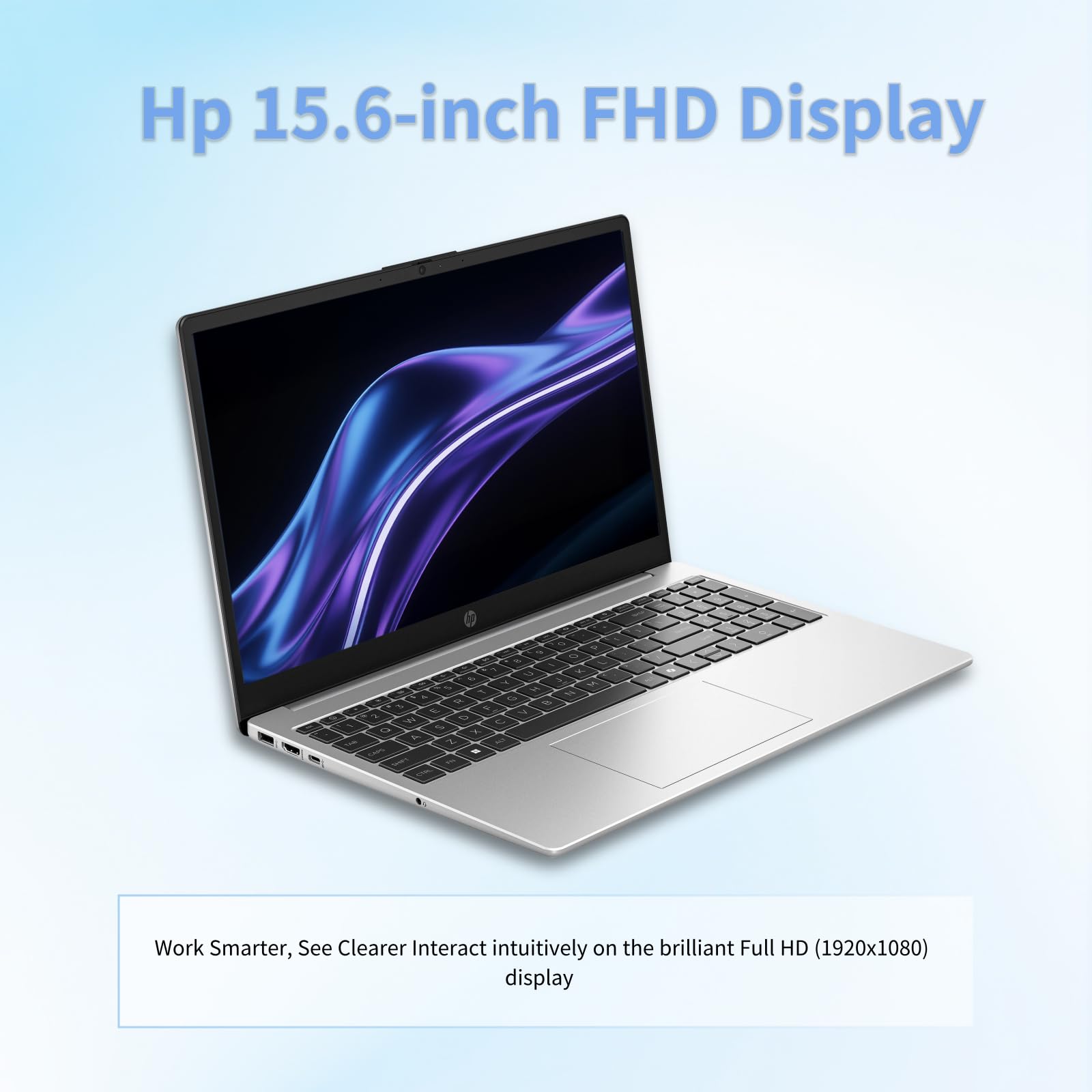 HP 250 G10 Laptop Computer for Business | Intel-10-Core i7 1355U | 64GB RAM | 2TB SSD | 15.6" FHD Display | Windows 11 Pro | with Numeric Keypad | Webcam Privacy Shutter | WiFi 6 | w/Accessoire